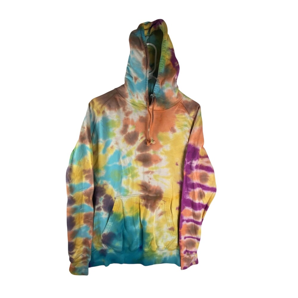 Lane Seven Hoodie Mens Medium Multicolor Tie Dye Pullover 100% Cotton Fleece